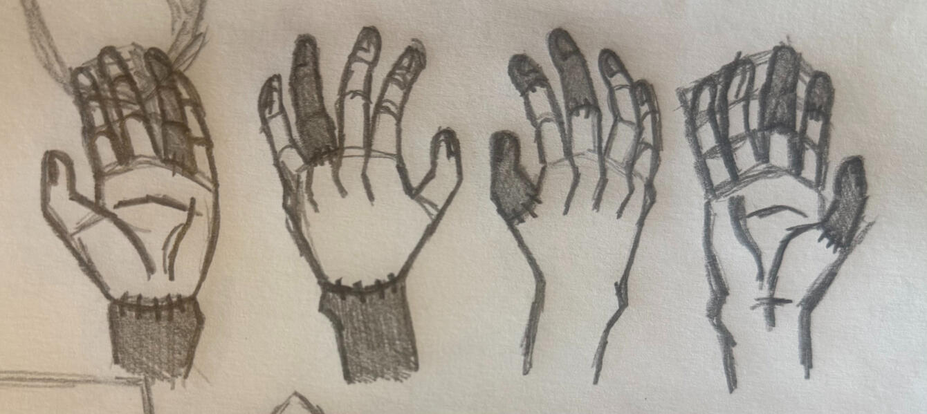 Adam hands sketch Adam hands sketch